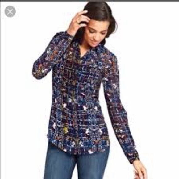 CAbi 129 Geometric Festival Button Down
Blouse. Size L - Picture 16 of 16
